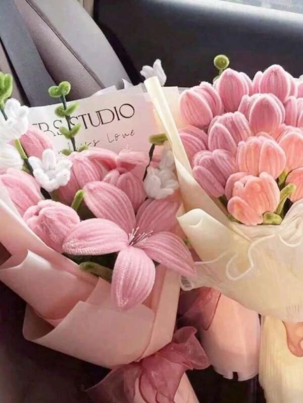 Presentes de girassóis artificiais feitos à mão, flores acabadas à mão, buquê de crochê com laços torcidos, flor de palito torcido, produtos artificiais acabados com palitos torcidos, girassóis artificiais, flores de palito torcido, recomendado para uso com outras flores, tulipas de palito torcido