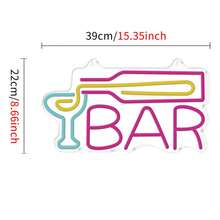 1 件 LED 酒吧霓虹灯 - 活力鸡尾酒墙饰 - USB 供电灯，适用于男人窝、家庭酒吧、商店