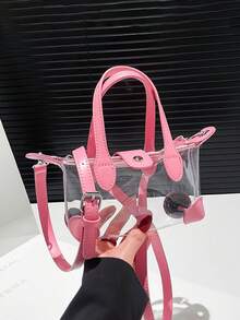 Nuevo bolso de mano de mujer de material de PVC tipo gelatina, bolso tipo dumpling de gelatina, bolso de moda tipo tote, con correa de hombro ajustable y transparente, adecuado para salidas diarias, reuniones con amigos, sesiones de fotos, gran recomendación de regalo