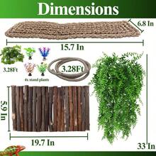 Bearded Dragon Tank Accessories, Large Reptile Bridge Hammock Flexible - Jungle Climbing Vines And Leaves With Suction Cups Habitat Décor For Hiding& Climbing Snake Gecko Lizard Chameleon - Routine - View 2