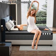 12in Queen Size Mattress,Deep Sleep Memory Foam Hybrid Euro Top Mattress,Medium Firm Hybrid Mattress, Luxurious Comfort With Pocket Springs,Assembled In USA,Boxed,10inch/14inch Twin Full Queen King Size Mattress Options.Colchones Para Cama - 黑色-12in - 查看 3