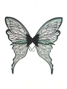 1pc/4pcs Adult Set Festival Fairy Butterfly Wings,Halloween Party Performance Props,Shiny Angel Wings For Wedding,Carnival Accessories,Elf Garland,Ear - Multicolor - View 17