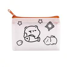 1 bolsa de moedas com estampa de capivara para a volta às aulas, bolsa pequena infantil de tecido não tecido feita à mão, porta-cartões de alta qualidade, bolsa para armazenamento de pintura, colorir faça você mesmo, melhorar a habilidade prática, pintar sua própria bolsa de armazenamento