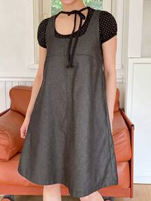 YIU mädchenhaftes einfarbiges Lässig Kleid, süß und niedlich, Latzkleid Sommer, Neuankömmling Rückkehr zur Schule, süße Kleider Sommer Damen Kleidung, Ausgehoutfit, Geburtstagskleider für Frauen