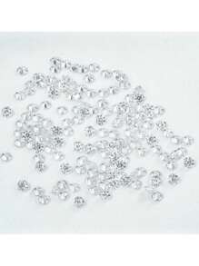 1 pieza de piedra suelta de moissanita sintética blanca redonda de 4.0-8.0 mm / 0.3-2 ct, adecuada para montajes de joyería, uñas, anillos DIY, cadenas, aretes y accesorios