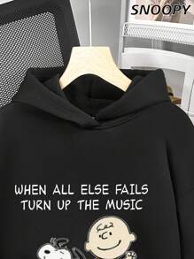 当一切都不奏效时，就把音乐开大声点！这款宽松休闲女式卫衣，漫画印花圆领针织衫，无需费心搭配，适合秋冬季节穿着。