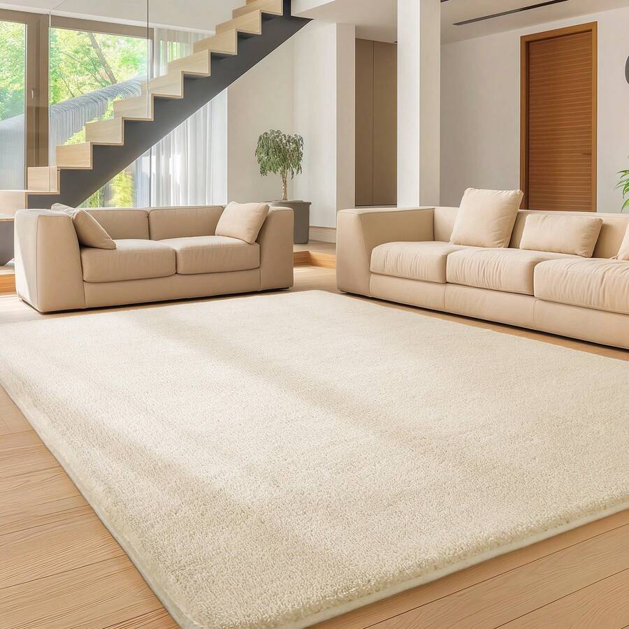 Sour Lemon Tappeto soggiorno 200x300, tappeto lavabile per cameretta bambini, tappeto per camera da letto per bambina e ragazzo, tappeto grigio, tappeti per area, pelo corto, soffice, tappetino antiscivolo per cameretta bambini - Bianco crema - Visualizzare 1