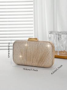 Fashionable Pleated Clutch Bag, Banquet Handbag, Shoulder Crossbody Chain Bag For Women