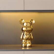 1pc Fierce Bear Decor, Luxurious High-End Quality, Suitable For Display Cabinet/Wine Cabinet/Desk Decoration, Modern Abstract Animal Sculpture, Ideal For Living Room And Wine Cabinet Decoration - Unique Housewarming Gift, Futuristic Home Decor, Also Suitable For Coffee Table And Office Desk