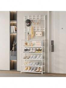 Shoe Racks, Simple Floor-To-Ceiling, Multi-Functional Hangers, Metal Modern Minimalist Shelves, Household Coat Racks - Multicolor - View 13