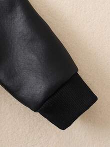 Áo khoác giữ nhiệt mềm mại, lót lông màu trơn, có khóa kéo cho bé trai, ấm áp, mềm mại, dễ chăm sóc, hoàn hảo cho bé trai chơi ngoài trời và hoạt động hàng ngày, mùa thu/đông - màu đen - Xem 6