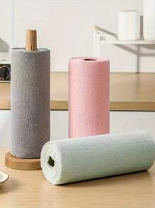 1 rollo de paños de limpieza reutilizables, paño de cocina para el hogar, rollos de toallas de microfibra, trapos de cocina, reemplazo de toallas de papel para lavar, suministros de limpieza, herramienta de limpieza