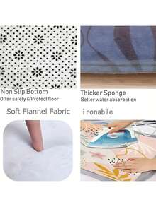 3pcs Quick-Dry Bathroom Mat Set - Non-Slip, Ultra-Absorbent Polyester Rugs For Shower, Toilet, Laundry - Unscented, No Battery Needed - Multicolor - View 8