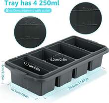 Silicone Freezer Tray With Lid - Silicone Freezer Food Molds- Large Ice Cube Tray,Silicone Freezer Container,Freeze & Store Soup, Sauce, Broth,Leftovers - Makes 4 Perfect 1 Cup,9822113 - 藕粉色 - 查看 9