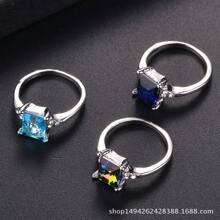 1 buc Inel de logodnă albastru deschis cu incrustații de zirconiu cubic, 1 buc., accesorii de bijuterii potrivite pentru bărbați și femei, cadou pentru familie/prieteni/iubit/iubită