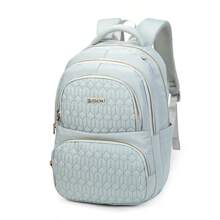 Women's Backpack Large Capacity Waterproof Back Protection Weight Reduction Student School Backpack - 淺灰色 - 查看 1