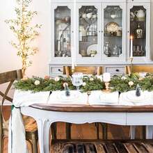 1 Peça, 148 Ramos de Pinheiro e Cipreste, Rattan Artificial de Natal 75in/190cm Agulhas de Pinheiro Artificial Realista Decoração de Rattan de Pinheiro e Cipreste, Adequado para Decoração de Escada Interna, Centro de Mesa, Decoração Doméstica de Natal, Decoração de Inverno, Decoração de Festa de Feriado