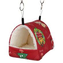Parrot Hammock Hamster Thickening Nest Small Pet Xuanfeng Bird Peony Bird Bird's Nest Winter Warm Sleeping Bag Squirrel - Red - View 8