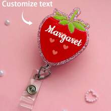 Spersonalizowane identyfikatory, spersonalizowany tekst, bębenek do identyfikatorów truskawkowy, bębenek do identyfikatorów zwijany, bębenek do identyfikatorów roboczych, bębenek do identyfikatorów pielęgniarskich, bębenek do identyfikatorów kokietka, bębenek do identyfikatorów dziewczęcy, bębenek do identyfikatorów różowy