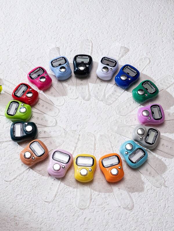 Mini Electronic Finger Counter/Ring-Shaped Manual Counter, Hand-Pressed People Flow Tally Counter, Random Color Tasbih, Compact & Cute, Easy To Use, Suitable For Knitting, Prayer Counting, Etc.
