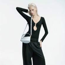 Tragbare Kissentasche Damen Lunchbox-Tasche mit Schloss, Blau - Blau - Übersicht 3