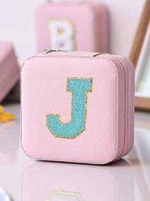 1 件多功能 Ins 风格便携式珠宝收纳盒，带拉链，天鹅绒和 PU 材质，多层，可容纳戒指、耳环、项链和其他配饰，适合女士返校收纳整理器旅行必需品返校宿舍收纳秋季装饰 - 粉色 - 查看 22