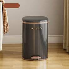 2pcs Set New Plastic Trash Can With Inner Liner - Lightweight, Luxury, Large Capacity Storage Box For Kitchen, Living Room, Bedroom, Bathroom, Office - Step Open Lid, Step Trash Can | Modern Garbage Bin | Smooth, Elegant, Bathroom Accessories, Room Decor