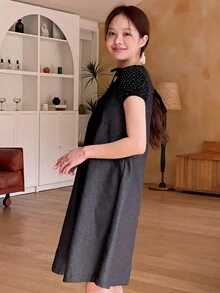 YIU mädchenhaftes einfarbiges Lässig Kleid, süß und niedlich, Latzkleid Sommer, Neuankömmling Rückkehr zur Schule, süße Kleider Sommer Damen Kleidung, Ausgehoutfit, Geburtstagskleider für Frauen