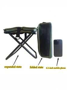 1pc Outdoor Backpack With Foldable Stool, Pen Bag, Portable & Compact Camping Gear, Crossbody Bag With Folding Chair - Multicolor - View 6