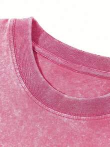 EWH Hip Hop High Street Day Comics Characters Creative Printed Summer Short Sleeve T-Shirt Men Men Oversize Couple DG004 - 玫紅色 - 查看 3