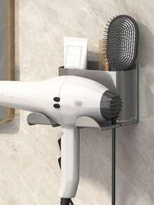1个吹风机支架架，无需钻孔，浴室吹风机收纳整理架，壁挂式吹风机支架 - 彩色 - 查看 3