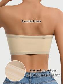 2件套性感无肩带文胸，无缝隐形聚拢文胸内衣套装，两件套前扣抹胸上衣，无钢圈婚纱文胸，透气内衣。 - 彩色 - 查看 4