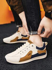 Giày thể thao nam thường ngày, cổ thấp, nhẹ, thoải mái, đế bằng, giày thể thao ngoài trời, thích hợp để đi bộ - Hoa lan trắng - Xem 3