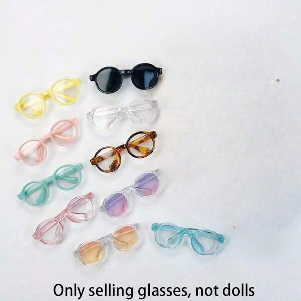 (Accessories Only) 17cm Labu Summer Versatile Transparent Sunglasses, Multi-Color Matching - Holiday/Birthday Gift, Gift, Children's Toy (Glasses Only, No Doll)