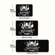 1pc/2pcs/3pcs Black & White Kitchen Mat - Crystal Velvet Material, Anti-Fouling Anti-Slip, Machine Washable, Suitable For Sink, Bedroom, Living Room And Dining Room - Multicolor - View 17