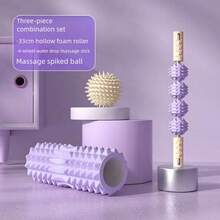 15-Wheel Leg Massager, 5-Wheel Roller, Massage Acupressure Ball - 33cm Yoga Pillar, Essential Muscle Relaxation Equipment For Women, Portable And Practical, Home Fitness Equipment, Home Sports Equipment For Women, Relaxation Equipment For Women, Beautiful Leg Massager, Double-Row Leg Massager Roller, Yoga Pillar, Leg Slimming Tool, Leg Muscle Relaxation, EVA Foam Roller And Handheld Massage Ball - Multicolor - View 10