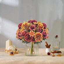 6 Autumn Ball Chrysanthemum Roses - Brown