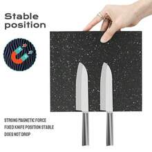Magnetic Knife Holder Knife Block Rack Kitchen Organisation Cutlery Set Storage - Black - View 3