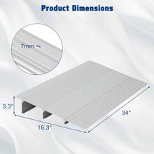 Threshold Ramps For Doorways, Door Threshold Ramp 1/2/3/4/5" Rise, Aluminum Entry Threshold Ramp For Wheelchair And Scooter, Weight Capacity 700 LB - Silver - View 4
