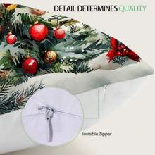 2pcs Christmas Tree Printed Pillow Cover Set - Peach Velvet Pillow Case 45*45cm