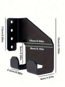 Soporte para herramientas de uso intensivo - Gancho para soplador de hojas, estante de pared de metal extra grande de uso intensivo, con orificios pretaladrados, para garaje, taller, uso profesional y doméstico, ahorro de espacio, organizador de motosierra (negro), organización de herramientas, diseño resistente, construcción duradera, coleccionista de herramientas, estantería de almacenamiento