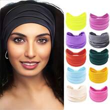 1pc Flower Print Wide Headband Hair Accessory Set, Bohemian Simple Casual Fashion Polyester Material Rose & Sunflower Print Wide Knotted Headband Hair Accessory Set, Suitable For Commute, Hawaii Beach Vacation, Yoga, Fitness, Running, Absorb Sweat Headscarf Hair Accessory,Hair Accessories,Turban Headband ,Sweatband