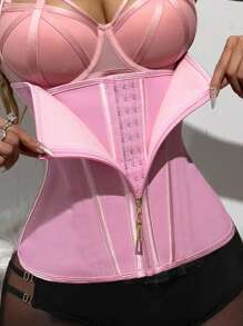 1 pieza Faja reductora con cremallera Corsé de alta compresión Moldeador corporal para mujer Shapewear Control de abdomen Faja