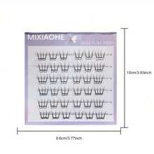 MIXIAOHE 韩国女团风格自粘假睫毛，36 簇，DIY 无需胶水 C 卷自然外观，日常佩戴分段设计带透明胶条，适合初学者长度 9mm-12mm 睫毛簇，睫毛簇，单根睫毛，睫毛，假睫毛