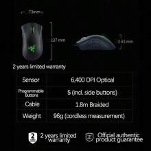 RAZER V3 X-Axis Mechanical Keyboard + DeathAdder 6400DPI Mouse Wired Ultra-Fast Response RGB Synchronization E-Sports Professional Set - Black - View 5