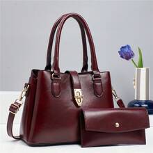 Women Top Handle Bags - 酒紅色 - 查看 2