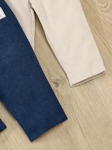 3pcs/Set Boys' Corduroy Casual Pants, Slim Fit Trousers For Spring & Autumn - Multicolor - View 6