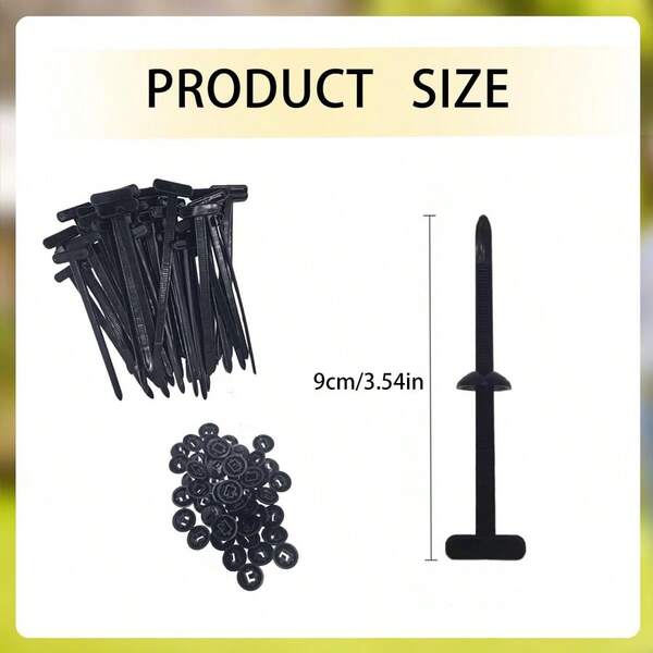 100/200Pcs Nylon Universal Cable Tie Buckles – Heavy Duty Self-Locking Zip Ties With Pin & Button Design, UV-Resistant Wire Fasteners For Car Repair, Plastic Cinch Straps For Daily Fixing & Cable Management