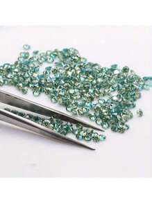 3-6.5mm Piedra sintética Moissanite redonda verde con ocho flechas y ocho corazones, adecuada para incrustaciones en joyería, uñas, anillos, collares, cadenas y aretes