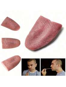 1pc/3pcs Silicone Fake Tongue Prank Prop - Perfect For Halloween And Party Pranks, Battery-Free, Christmas Gift